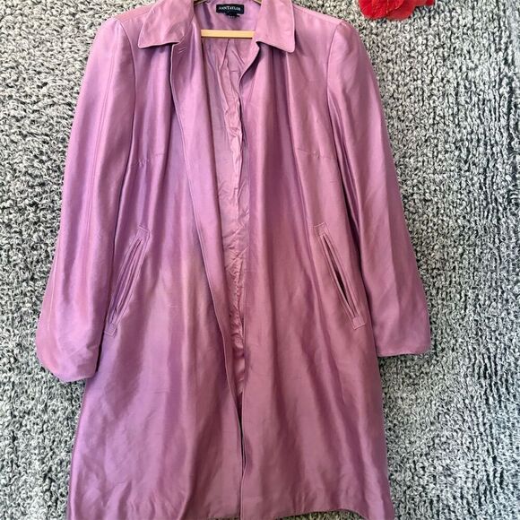 Ann Taylor Women's Lavender Overcoat Size 12 Long Sleeve Casual with flaw - Picture 1 of 7